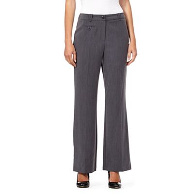 Grey smart bootcut trousers